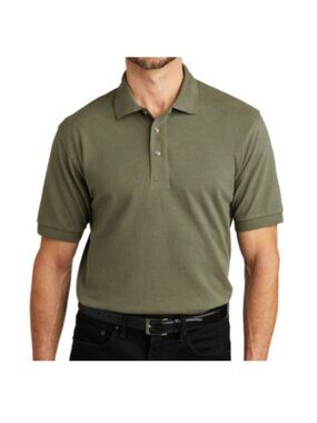 Port Authority® K420 Heavyweight Cotton Pique Polo - Faded Olive